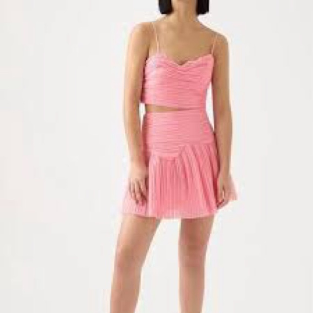Aje Pink Pleated Skirt Set